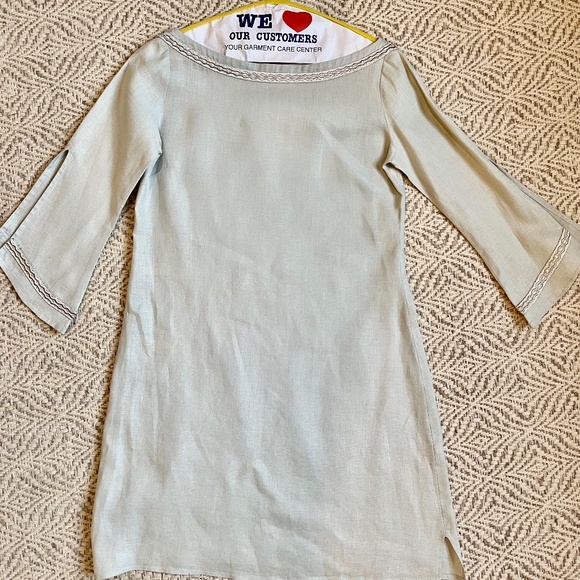 Pale Blue Linen Dress - Picture 1 of 2